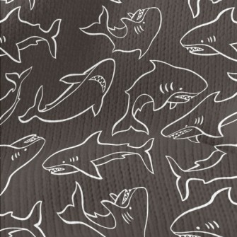 Angry Hand Drawn Shark Stretch Jersey