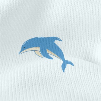 Cartoon Blue Dolphin Stretch Jersey