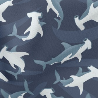 Cartoon Hammerhead Shark Lightweight Cotton Poplin