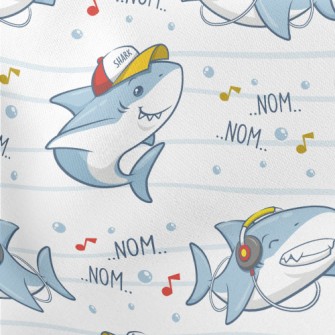 Cute Hip Hop Shark Lightweight Cotton Poplin