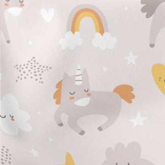 Cute Blush Unicorn Lightweight Cotton Poplin