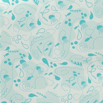 Marine Life Illustrations Midweight Cotton Poplin