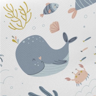 Happy Sea Animals Midweight Cotton Poplin