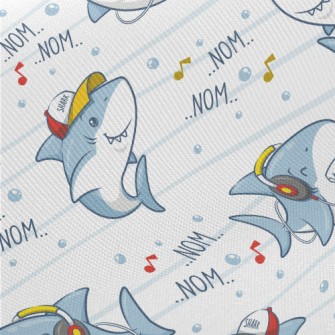 Cute Hip Hop Shark Midweight Cotton Poplin