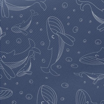 Happy Swimming Whale Midweight Cotton Poplin