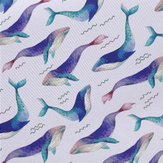 Dreamy Watercolor Whale Midweight Cotton Poplin