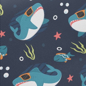 Cool Sunglasses Shark Midweight Cotton Poplin