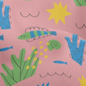 Coral Reef And Small Fish Lightweight Performance Linen