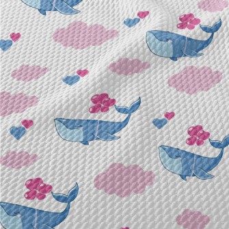 Whales Fly Into The Clouds Birdseye Piqué