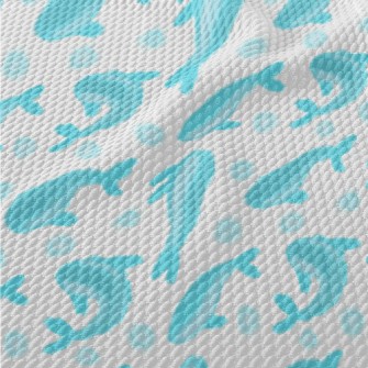 Abstract Watercolor Whale Birdseye Piqué