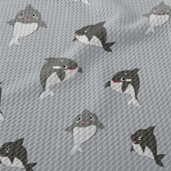 Killer Whale And Baby Shark Birdseye Piqué