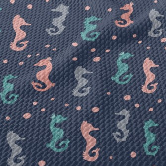 Cute Colorful Seahorse Birdseye Piqué