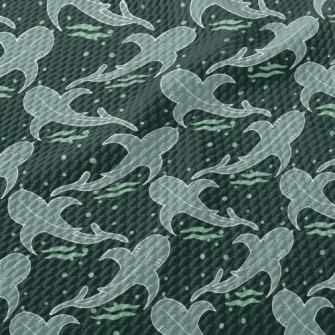 Hand Drawn Killer Whale With B Birdseye Piqué