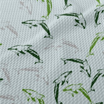 Dolphin Seal Pattern Birdseye Piqué