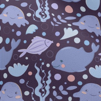 Cartoon Marine Life For Childr Chiffon