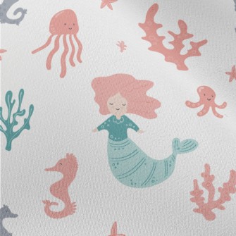 Beautiful Coral Reef And Merma Chiffon
