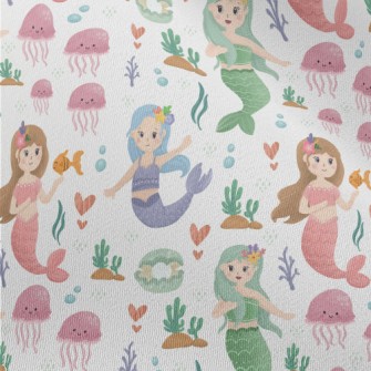 Colorful Watercolor Mermaid Chiffon