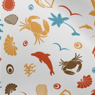 Colorful Beach Silhouette Chiffon