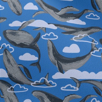 Hand Drawn Whale In The Sky Chiffon