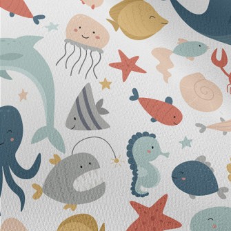 Cartoon Cute Underwater World Chiffon