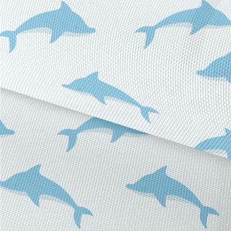 Blue Dolphin Illustration Waterproof Oxford