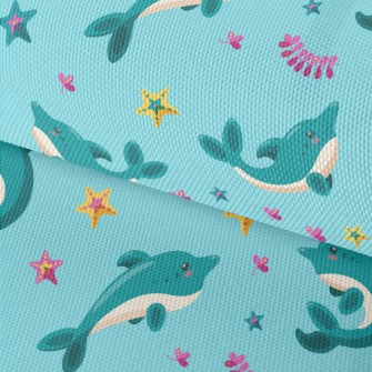 Cartoon Dolphin And Starfish Waterproof Oxford
