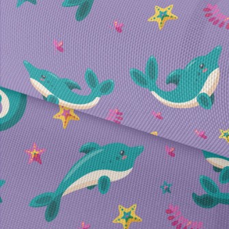 Cartoon Blue Dolphin Waterproof Oxford