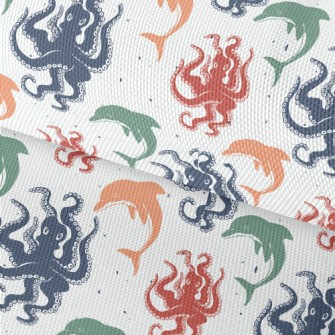 Colorful Octopus And Dolphin Waterproof Oxford