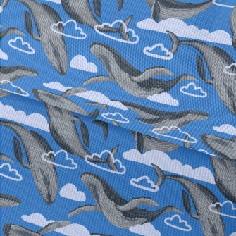 Hand Drawn Whale In The Sky Waterproof Oxford