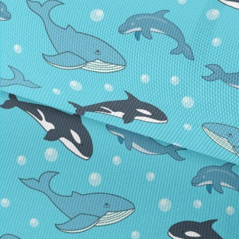 Cartoon Marine Mammals Waterproof Oxford