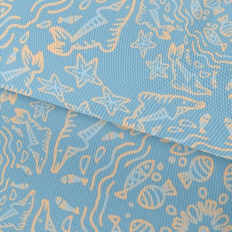 Hand Drawn Marine Life Waterproof Oxford