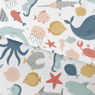 Cartoon Cute Underwater World Waterproof Oxford