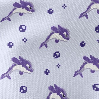 Pixel Style Purple Dolphin Waterproof Canvas