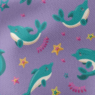 Cartoon Blue Dolphin Waterproof Canvas