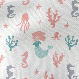 Beautiful Coral Reef And Merma Waterproof Canvas