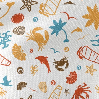 Colorful Beach Silhouette Waterproof Canvas