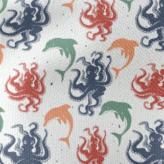 Colorful Octopus And Dolphin Waterproof Canvas