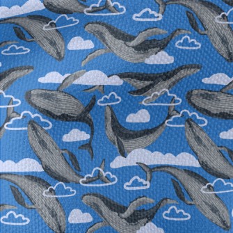 Hand Drawn Whale In The Sky Waterproof Canvas