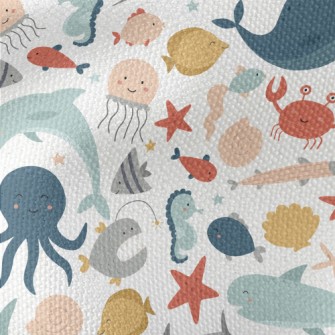 Cartoon Cute Underwater World Waterproof Canvas
