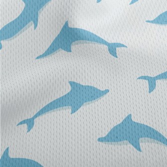 Blue Dolphin Illustration Athletic Mesh Flat Back