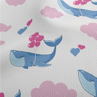 Whales Fly Into The Clouds Athletic Mesh Flat Back