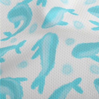 Abstract Watercolor Whale Athletic Mesh Flat Back
