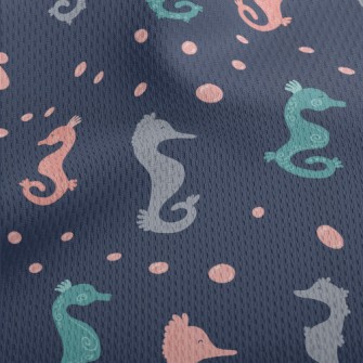 Cute Colorful Seahorse Athletic Mesh Flat Back