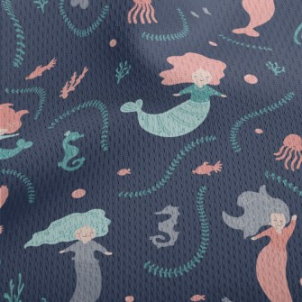 Cute Mermaid Under The Sea Athletic Mesh Flat Back