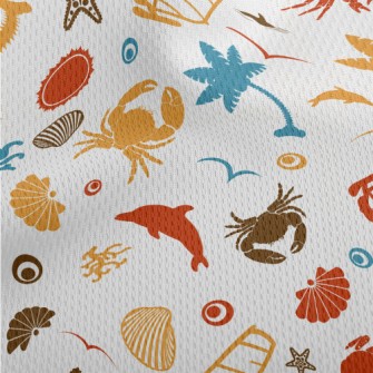 Colorful Beach Silhouette Athletic Mesh Flat Back