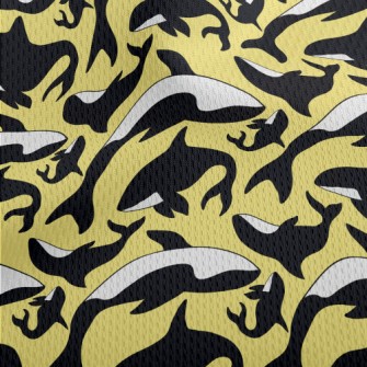 Simple Killer Whale Pattern Athletic Mesh Flat Back