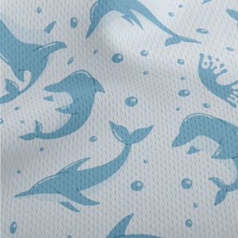 Cute Cartoon Dolphin Athletic Mesh Flat Back