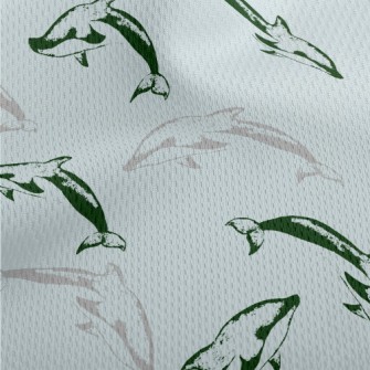Dolphin Seal Pattern Athletic Mesh Flat Back