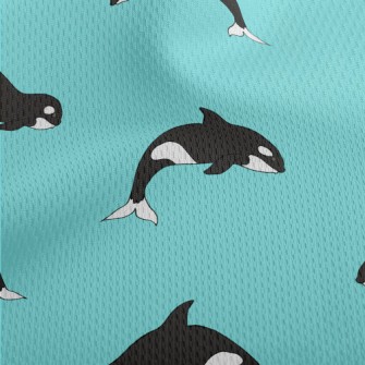 Cute Cartoon Killer Whale Athletic Mesh Flat Back