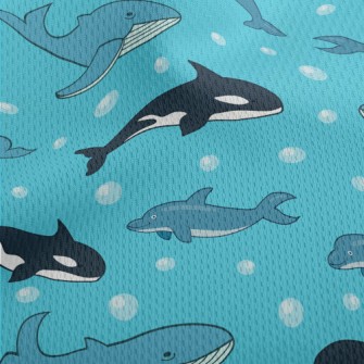 Cartoon Marine Mammals Athletic Mesh Flat Back